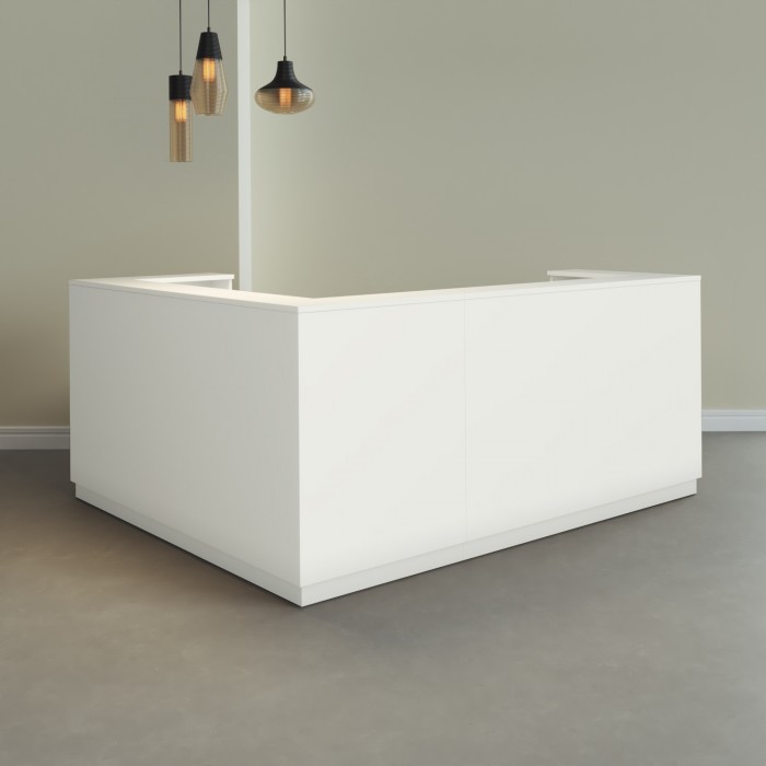 Balcão em L Duomo em Branco – Vista Frontal