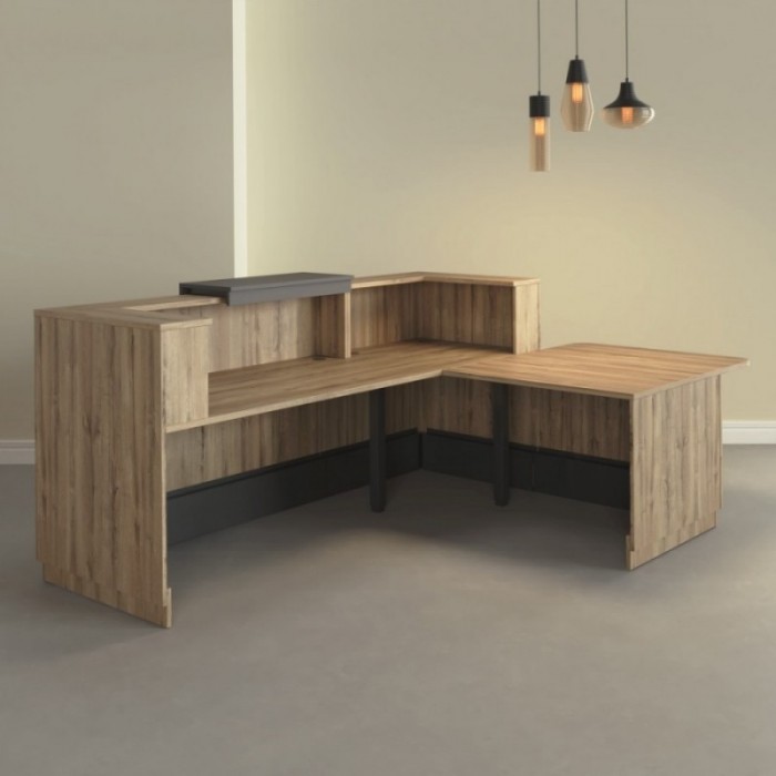 Balcão em L com mesa de atendimento Duomo