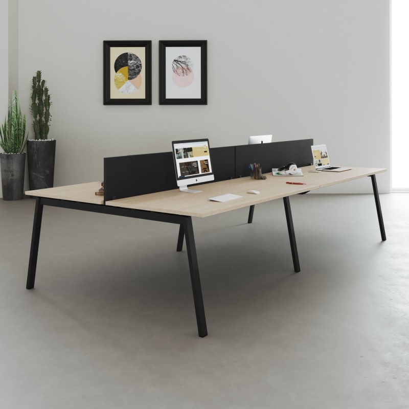 Mesa Bench multiposto Olena preta - Bikkom