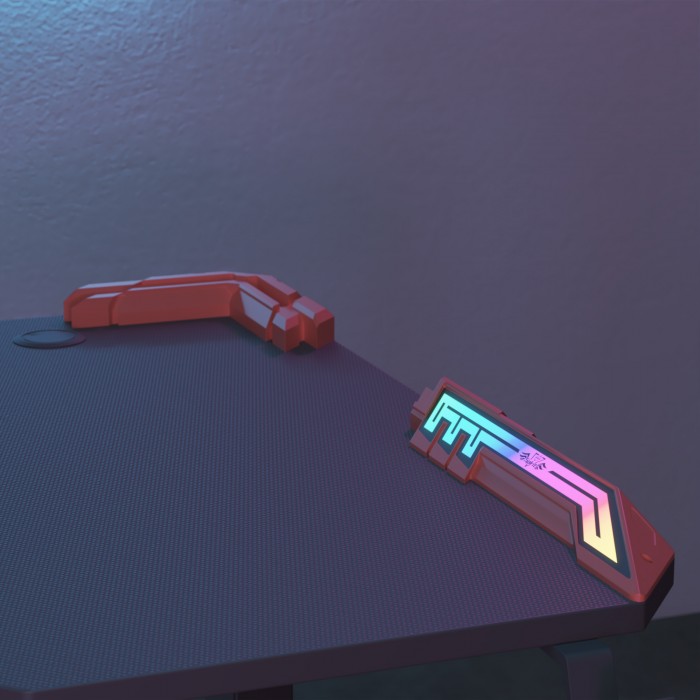Mesa gaming com iluminação LED