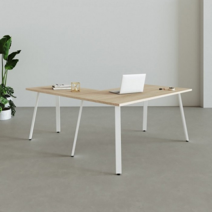 Mesa Genius branca em L - Bikkom