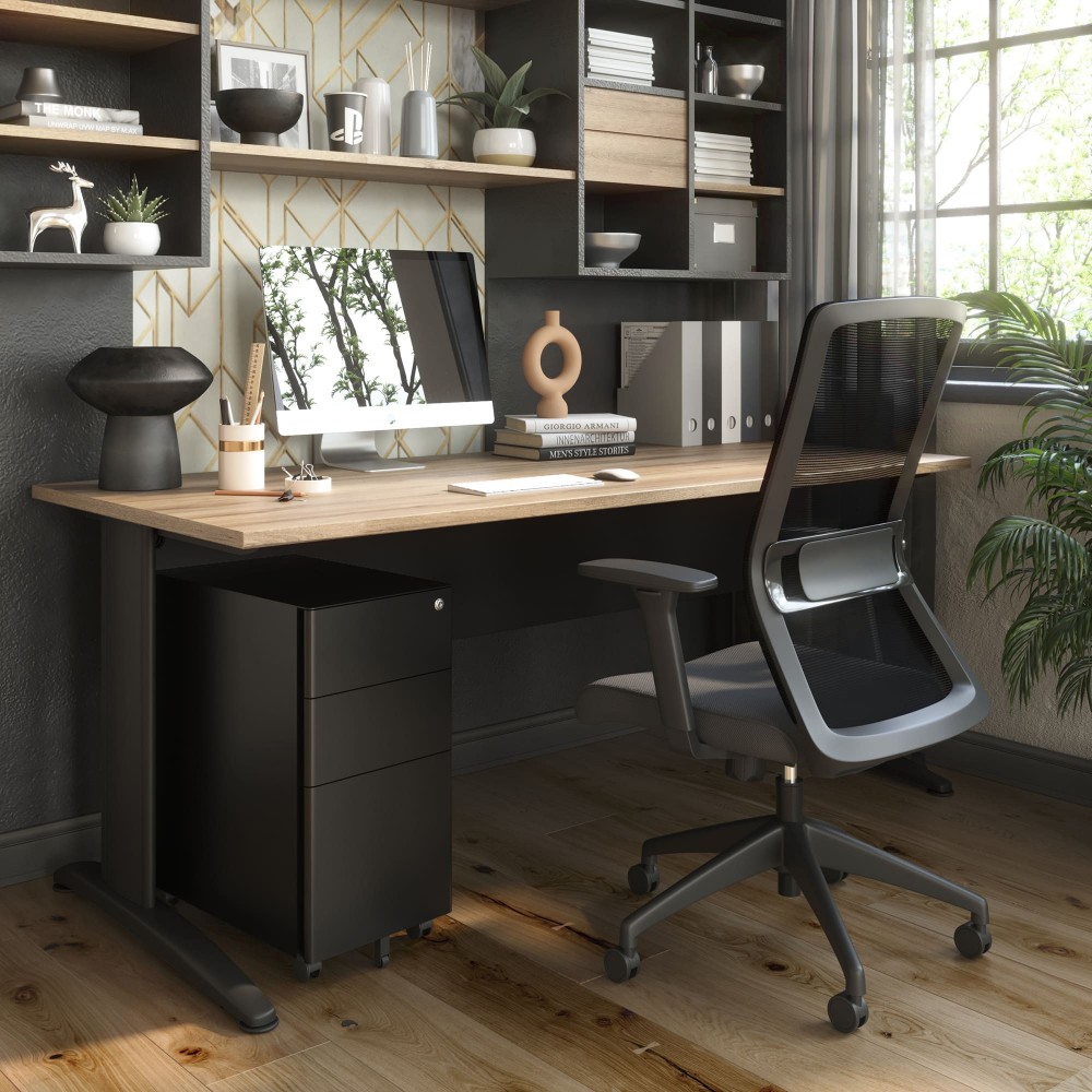 Conjunto de escritório Delta com cadeira e gaveteiro