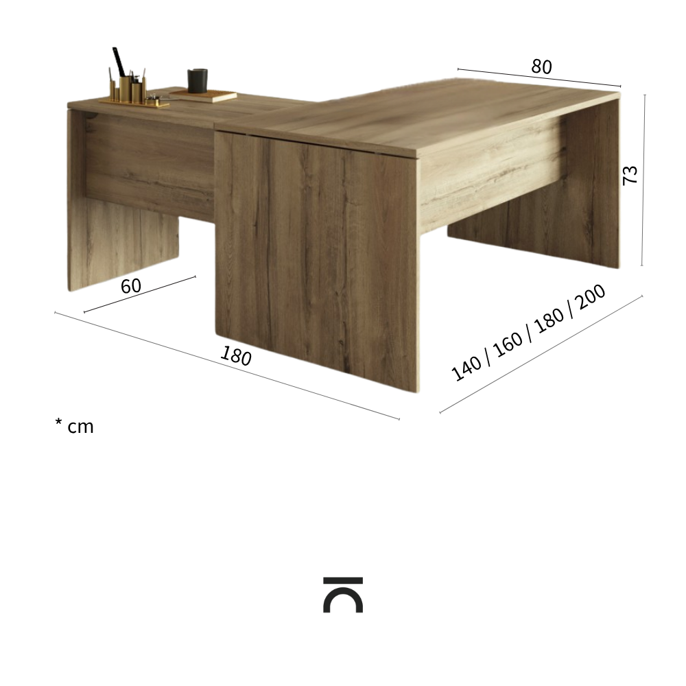 Medida da mesa Tarnos com aba