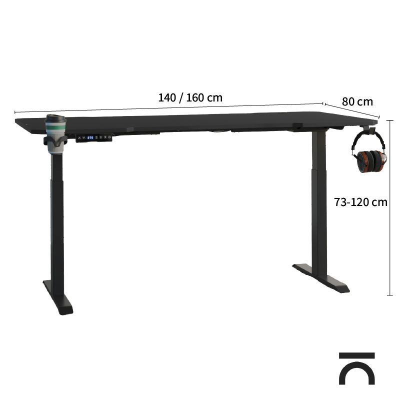 Medidas da mesa gaming elevável Nexa Pulse
