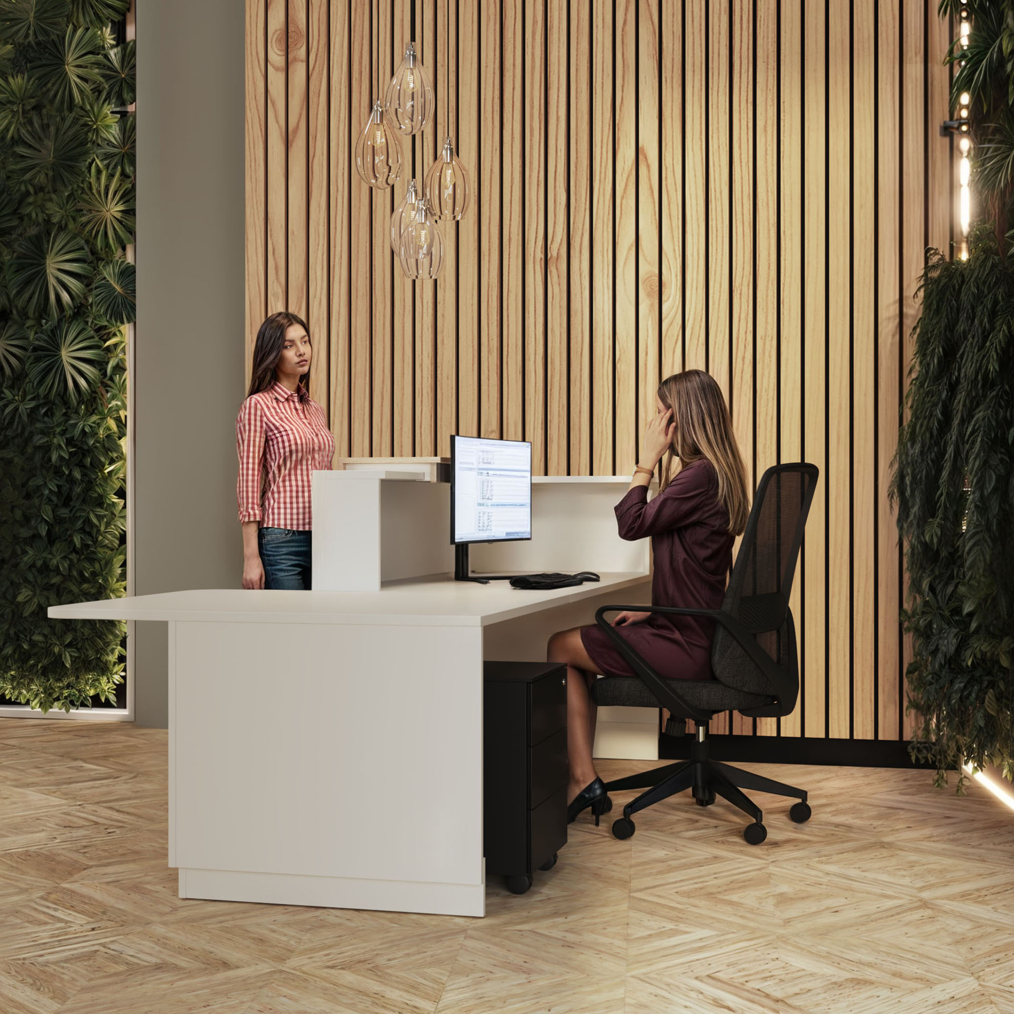 Pack Balcão Adaptado Duomo (com cadeira + bloco de gavetas)